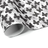 Papier Cadeau motif d'un papillon (Coin rond)