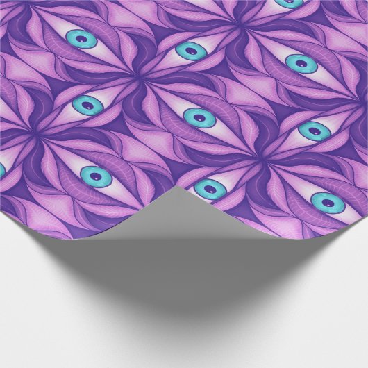 Papier Cadeau Motif d'yeux pourpre étrange (Coin)