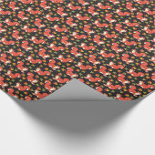 Papier Cadeau Motif écureuil et feuille d'automne (Coin)