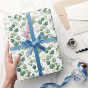 Papier Cadeau Motif élégant à feuillage d'eucalyptus