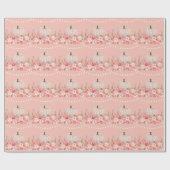 Papier Cadeau Motif élégant de citrouille | Rose blush (Plat)