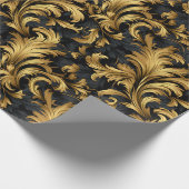 Papier Cadeau Motif élégant de classe noire et or (Coin)