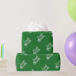 Papier Cadeau Motif élégant de clochettes vertes traditionnelles