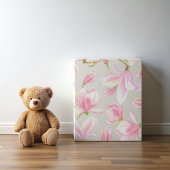 Papier Cadeau Motif élégant de fleur de magnolia rose à l'aquare