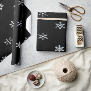 Papier Cadeau Motif élégant de flocon de neige Hiver Design