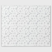 Papier Cadeau Motif élégant de flocons de neige gris (Plat)