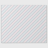 Papier Cadeau Motif élégant de lignes et de points bleus, roses  (Plat)