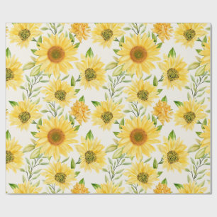 Papier Cadeau Motif élégant de tournesols jaunes