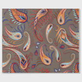 Papier Cadeau Motif élégant. illustration cachemire. (Plat)