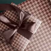 Papier Cadeau Motif élégant marron à carreaux Houndstooth Classi