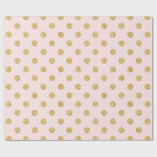 Papier Cadeau Motif Élégant Pois Parties scintillant Rose Et O