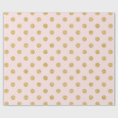 Papier Cadeau Motif Élégant Pois Parties scintillant Rose Et Or (Plat)