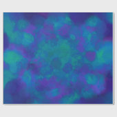 Papier Cadeau Motif élégant pourpre d'aquarelle de vert bleu (Plat)