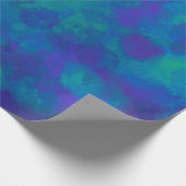 Papier Cadeau Motif élégant pourpre d'aquarelle de vert bleu (Coin)