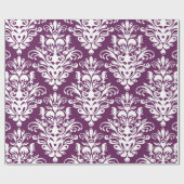 Papier Cadeau Motif élégant pourpre et blanc chaud de damassé (Plat)