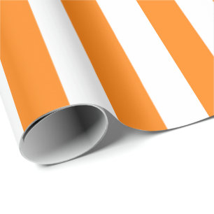 Papier Cadeau Motif élégant rayé orange vif et blanc