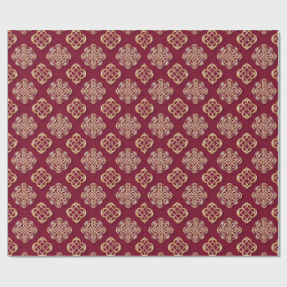 Papier Cadeau Motif élégant rouge et or