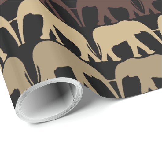 Papier Cadeau Motif Éléphants (Coin rond)