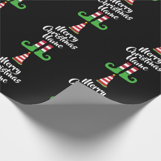 Papier Cadeau Motif Elf personnalisé Enveloppement de Noël perso (Coin)