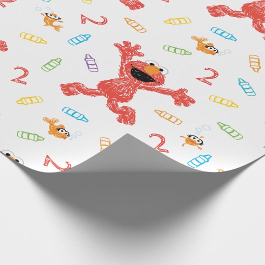 Papier Cadeau Motif Elmo Crayon personnalisé Anniversaire (Coin)