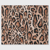 Papier Cadeau Motif Empreinte de léopard (Plat)