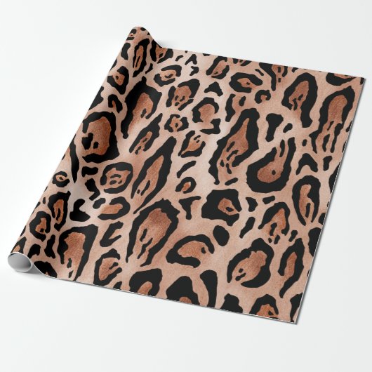 Papier Cadeau Motif Empreinte de léopard (Déroulé)