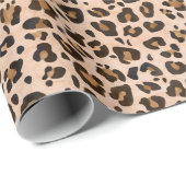 Papier Cadeau Motif Empreinte de léopard classique (Coin rond)