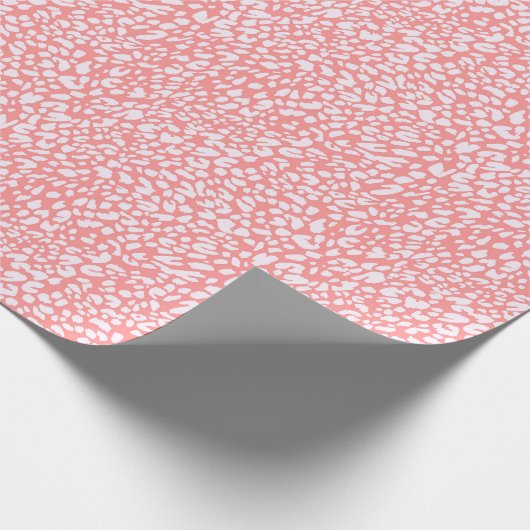 Papier Cadeau Motif Empreinte de léopard corail (Coin)