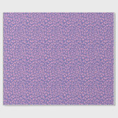 Papier Cadeau Motif Empreinte de léopard rose et violet (Plat)