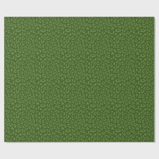 Papier Cadeau Motif Empreinte de léopard Tonal Greens (Plat)