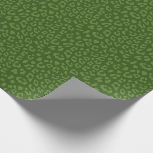Papier Cadeau Motif Empreinte de léopard Tonal Greens (Coin)