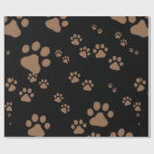 Papier Cadeau Motif Empreinte de patte adorable (Plat)