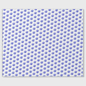 Papier Cadeau Motif Empreinte de patte bleu (Plat)