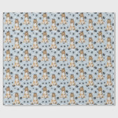 Papier Cadeau Motif Empreinte de patte Collie Dog (Plat)