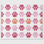 Papier Cadeau Motif Empreinte de patte coloré (Plat)