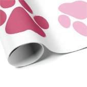 Papier Cadeau Motif Empreinte de patte coloré (Coin rond)