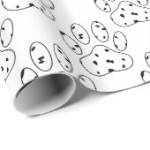 Papier Cadeau Motif Empreinte de patte dalmate (Coin rond)