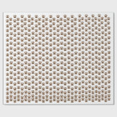 Papier Cadeau Motif Empreinte de Patte Marron - Conception Adora (Plat)