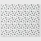 Papier Cadeau Motif Empreinte de patte noir (Plat)