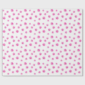 Papier Cadeau Motif Empreinte de patte rose (Plat)