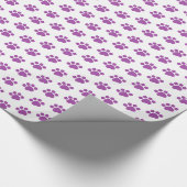 Papier Cadeau Motif Empreinte de patte violet (Coin)
