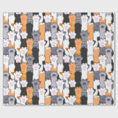 Papier Cadeau Motif Empreintes de Chat (Plat)