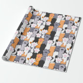 Papier Cadeau Motif Empreintes de Chat (Déroulé)