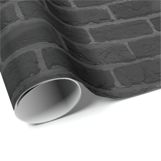 Papier Cadeau Motif en brique noire (Coin rond)