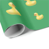 Papier Cadeau Motif en caoutchouc vert de canard (Coin rond)