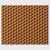 Papier Cadeau Motif en carreaux de Barcelone en jaune, rouge et  (Plat)