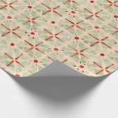 Papier Cadeau Motif en carreaux vert rouge et ivoire (Coin)