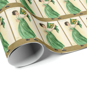 Papier Cadeau Motif en carrelage Cool Vintage Ireland Saint Patr