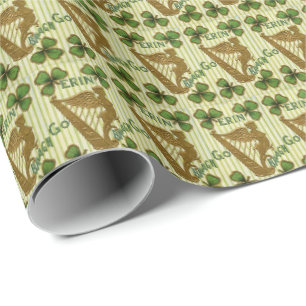Papier Cadeau Motif en carrelage Cool Vintage Irlande Saint Patr
