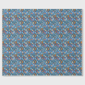 Papier Cadeau Motif en carrelage de poulets amusants (Plat)